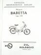 Babetta typ 210 moped - katalóg náhradných dielov - Jawa - ZVL Kolárovo - Motokov