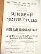 Sunbeam Motor Cycle - Instruction Book for All 1938 Models