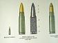 7,62 mm náboje vz. 43 - celkové pohledy a řezy - výukový obraz
