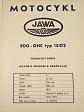 JAWA 500 - OHC typ 15/02 - 1958 - 1959 - technický popis - návod k obsluze a udržování
