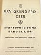 XXV. Grand Prix ČSSR - 24. 8. 1975 Brno - Mistrovství světa motocyklů a sidecarů - program + startovní listina