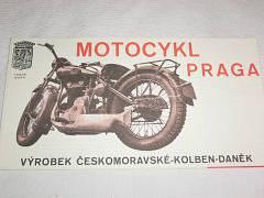 Praga - Motocykl Praga 500 ccm OHC - prospekt - REPRINT!!!