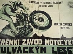 Terénní závod motocyklů Hulváckým lesem - 29. července 1951 - Autoklub Vítkovické železárny odbočka AKRČS - plakát
