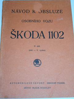 Škoda 1102 - návod k obsluze - 1949