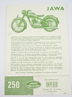 JAWA 250 - pérák - Zbrojovka Brno - prospekt - Imperia Stockholm