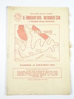 XI. Žamberský kotel - Mistrovství ČSSR v terénním závodu motocyklů - Žamberk - 31. července 1960 - program