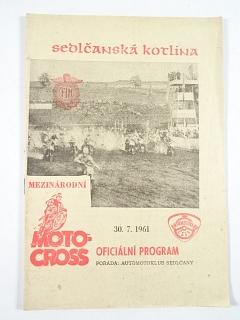 Sedlčanská kotlina - mezinárodní motocross - 30. 7. 1961 - oficiální program - AMK Sedlčany