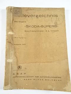 Škoda Superb - Sechszylinder 3 L Inhalt - Teileverzeichnis - 1937 - ASAP Mladá Boleslav