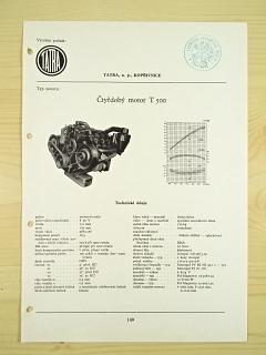 Tatra - čtyřdobý motor T 500 - katalogový list - 1960 - Tatra 500 HB ?