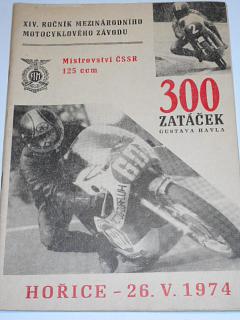 300 zatáček Gustava Havla - Hořice - 1974 - program