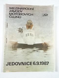 Mezinárodní závody motorových člunů - Jedovnice - 6. 9. 1987 - program