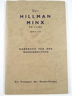 Hillman Minx de luxe  serie  III c - Handbuch für den Wagenbesitzer - 1961