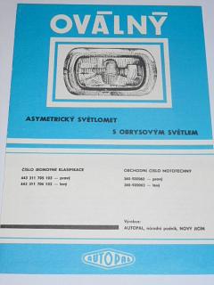 Autopal - oválný asymetrický světlomet s obrysovým světlem - Avia A 15, A 30 - prospekt