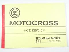 ČZ 125/516 Motocross - 1987 - seznam náhradních dílů