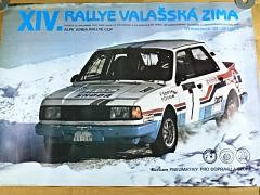 XIV. Rallye Valašská zima - Alpe Adria Rallye Cup - Otrokovice - 27. - 28. 1. 1989 - plakát - Škoda 130 LR - Barum