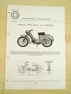 JAWA 50 ccm - 555 - Pionýr - katalogový list - 1960