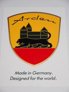 Arden Made in Germany. Designed for the world. samolepka