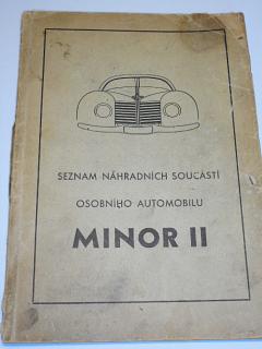 Minor II - seznam náhradních součástí - 1953