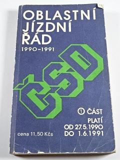 ČSD - oblastní jízdní řád - 1990 - 1991 - 1. část
