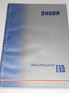 Škoda Favorit 115, 135, 136 L - dílenská příručka - 1989