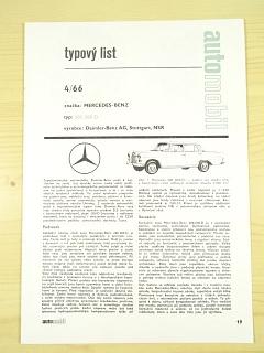 Mercedes - Benz 200/200 D - typový list 4/66 z časopisu Automobil