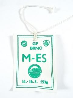 GP Brno - M-ES - 14. - 16. 5. 1976 - plastová visačka