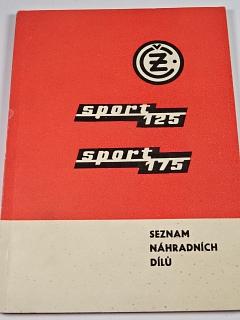 ČZ 125/476, ČZ 175/477 sport - ČZ 125/476/01, ČZ 175/477/01 Posilube - seznam náhradních dílů - 1971