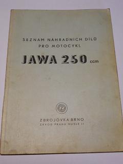 JAWA 250 ccm pérák tzv. Janeček - seznam náhradních dílů - Zbrojovka Brno
