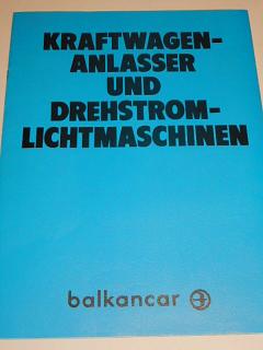 Balkancar - Kraftwagen Anlasser und Drehstromlichtmaschinen - prospekt