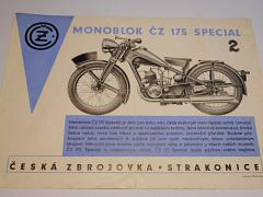 ČZ 175 Special - monoblok - 1936 - prospekt