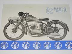 ČZ 125 t - teleskopická vidlice - 1948 - prospekt