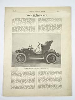 Laurin a Klement 1907 - otisk časopisu Allgemeine Automobil-Zeitung