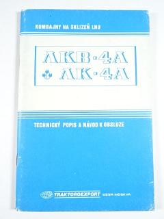 Kombajny na sklizeň lnu ЛКВ-4А - ЛК-4А - technický popis a návod k obsluze - Traktoroexport - SSSR - Moskva