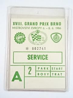 XVIII. Grand Prix Brno - Mistrovství Evropy 6. - 8. 6. 1986 - service