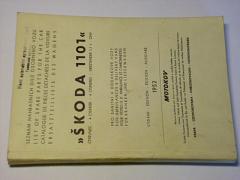 Škoda 1101 - sanita, dodávka - seznam náhradních dílů - 1952