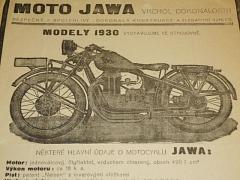 JAWA - moto JAWA modely 1930 - JAWA 500 OHV Rumpál - prospekt - 1930