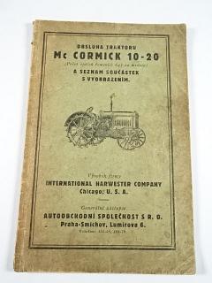 Mc Cormick 10 - 20 - obsluha traktoru a seznam součástí s vyobrazením