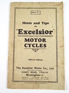 Excelsior - Hints and Tips on Excelsior Motor Cycles - 1933/34 Edition