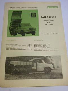 Tatra 138 S1- jednostranná tříosá sklápěčka -1961 - prospekt