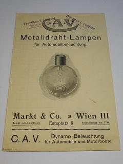 C.A.V. Metalldraht - Lampen für Automobilbeleuchtung - prospekt - 1913