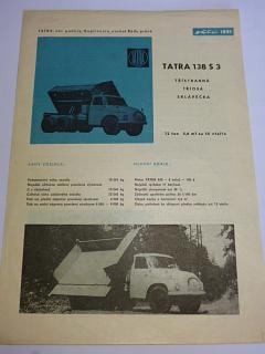 Tatra 138 S3 třístranná tříosá sklápěčka - 1961 - prospekt