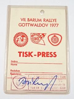 VII. Barum Rallye Gottwaldov 1977 - TISK - PRESS