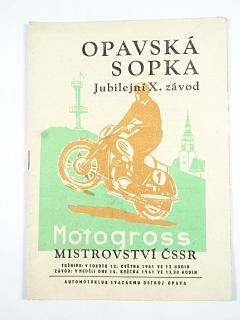 Opavská sopka - jubilejní X. závod - motogross (sic) - mistrovství ČSSR - 14. května 1961 - program - Automotoklub Svazarmu Ostroj Opava