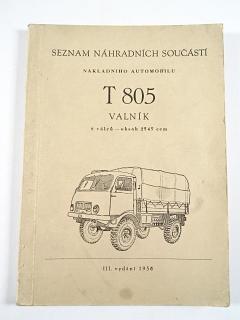 Tatra 805 valník - seznam náhradních součástí - 1956