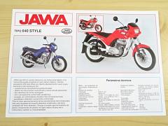 JAWA 350 tipo 640 style - prospekt - španělsky