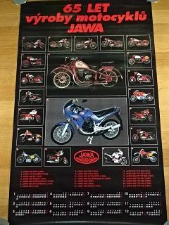 JAWA - 65 let výroby motocyklů JAWA - plakát - kalendář - 1994