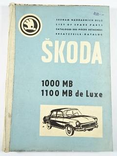 Škoda 1000 MB - 1100 MB de Luxe - seznam náhradních dílů - 1968 - Motokov