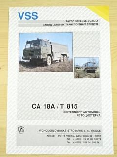 Tatra 815 CA 18A - cisternový automobil - prospekt - VSS Košice