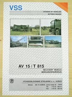 Tatra 815 AV 15 - recovery vehicle - Bergungsfahrzeug - prospekt - VSS Košice