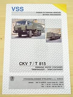 Tatra 815 CKV 7 - Drinking Water Container - Trinkwasser - Tankcontainer - prospekt - VSS Košice